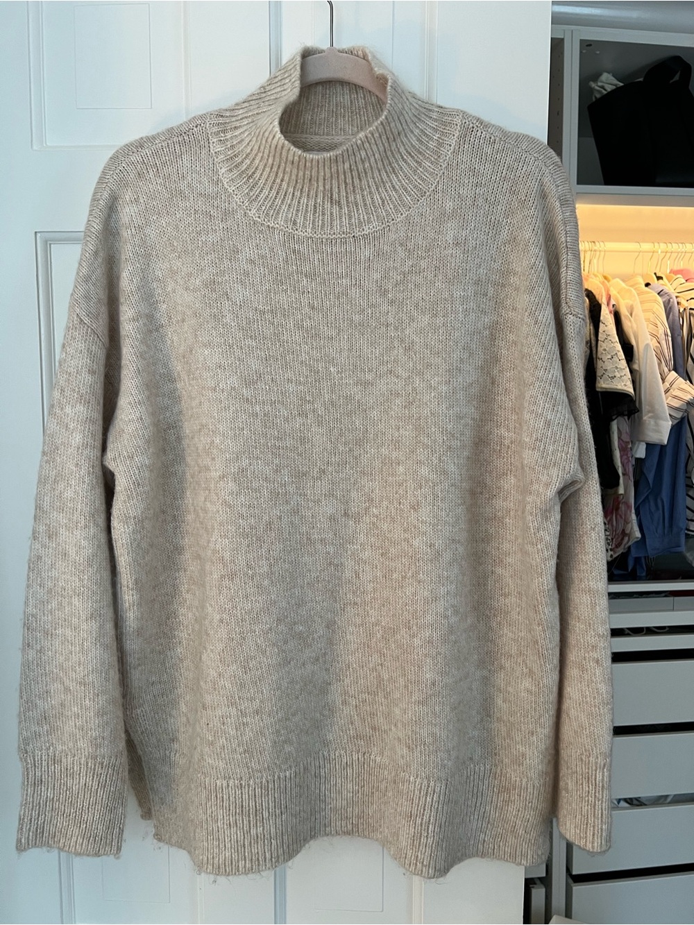 Topshop Men's Beige Turtleneck Sweater